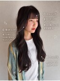 ぱっつん前髪×ふわふわロング
