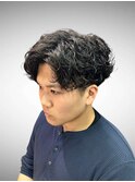 大分20代30代センターパートシャドウパーマ大人シャドウ