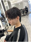 縦落ちパーマ　センターパート　静岡駅