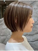 表参道髪質改善白髪ぼかしハイライトショートボブグレージュ40代