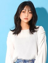 アグ ヘアー シルエ 和泉府中店(Agu hair silje) 《Agu hair》シースル×暗髪くびれミディアム