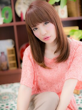 カバーヘア イヴ 戸頭店(COVER HAIR EVE) ミルクティーピンク段カットエアストレートc5戸頭20代30代40代