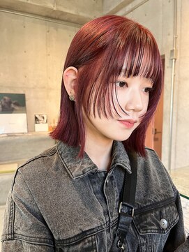 ペト(peto) TAKE_ 顔まわりカット　赤　レッド