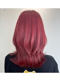 ◆ピンクレッド /ピンク/シアーカラー/セミディ/レイヤー
