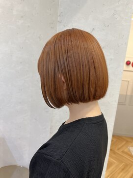 ロンドプランタン 恵比寿(Lond Printemps) ブリーチなしダブルカラーオレンジブラウンミニボブ