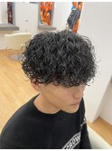 プードルパーマメンズマッシュ