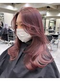 韓国ヘアーハッシュカットレイヤーカットグレージュブリーチ無