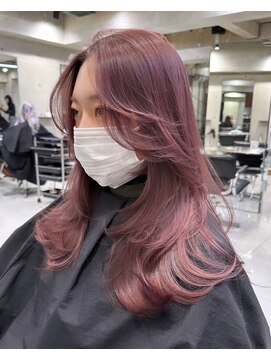 サイン 渋谷(SIGN) 韓国ヘアーハッシュカットレイヤーカットグレージュブリーチ無