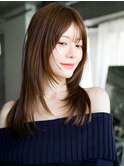 ☆レイヤーカット毛先ワンカールくせ毛風カール薄めバングデジパ