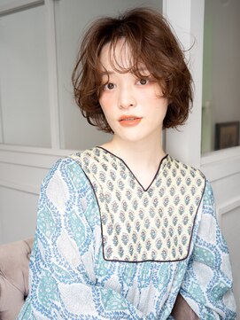 マグノリア オモテサンドウ(MAGNOLiA Omotesando) 【HINATA】Sカールのくしゃっと軽やかボブパーマ