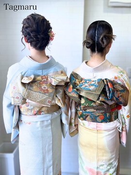 タグマル 訪問着着付けヘアセット☆変わり帯アレンジ
