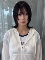 ニューヨークニューヨーク 三宮駅前店(NYNY)&nbsp;黒髪ミディアムウルフ×顔まわりレイヤー