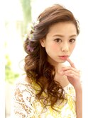 結婚式☆二次会★編み込みサイド流しヘアセット