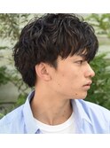 大人のナチュラルパーマ(ネープレス ビジカジ ツーブロック)