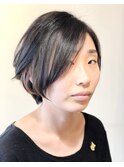 ショートボブ＋アクセントカラー
