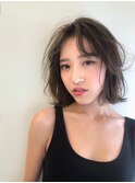 パールアッシュ_毛先パーマことりベージュウォーターフォール