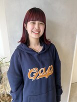 エイト ヘアサロン 渋谷本店(EIGHT) ワイドバングXチェリーレッド
