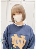 10代20代可愛いパッツとボブ/ブロンドベージュ/前髪あり