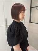 ■切りっぱなしボブ/暖色カラー