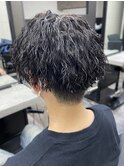 ツーブロック ツイストスパイラルパーマ アッシュ 透明感