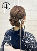 【浴衣着付けクーポンのヘアアレンジ「4」のスタイル】
