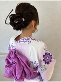 浴衣アレンジ/シニヨンアレンジ/お団子ヘアアレンジ