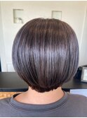 気になる白髪をぼかすハイライト×大人ショートボブ#2