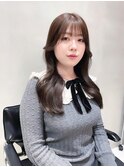【田中杏実】韓国ヘア×艶感たっぷりピンクベージュカラー
