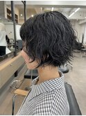 【中目黒】パーマの様なクセを活かした黒髪ショートボブ☆