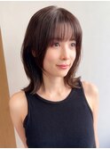 シースルーバング×くびれミディアムヘア 20代30代40代50代