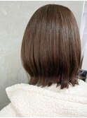 ミディ・外はね・ナチュラルブラウン・韓国風カラー・髪質改善