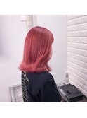ピンクカラー/レッドカラー/ボブ