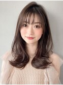 ココアベージュレイヤーカット艶感モテ髪うるツヤ#305f1110