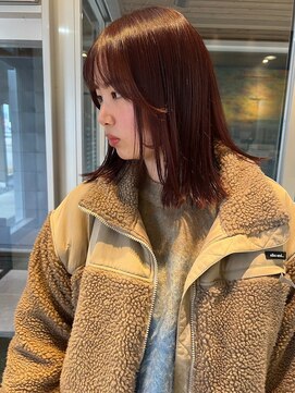 ピンクブラウン×プツッとミディ