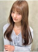 ミルクベージュ　ベージュカラー　くすみベージュ　顔周りカット