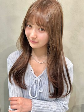 ミルクベージュ　ベージュカラー　くすみベージュ　顔周りカット