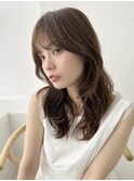 20代30代レイヤーカット 顔周りカット オリーブベージュ 下北沢