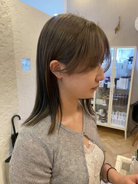 カモン(CAMON) 大人ナチュラルレイヤー×透け感オリーブミディ