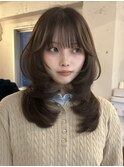 韓国風/レイヤー/前髪カット/オリーブ/透明感/ハッシュカット