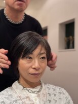 ヘアーサロンテン モトアザブ(hair salon Ten motoazabu)&nbsp;ピンクベージュ/アンブレラカラー/クールショート/前髪/麻布十番
