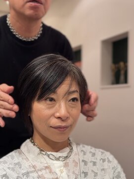 ヘアーサロンテン モトアザブ(hair salon Ten motoazabu) ピンクベージュ/アンブレラカラー/クールショート/前髪/麻布十番