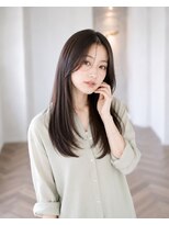バグズ ヘアデザイン 桔梗が丘店(Baguz HAIR DESIGN) 艶ストレートレイヤー×オリーブグレージュ×美髪セミロング