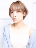 大人可愛い小顔美髪ナチュラルグラデーション丸みショートA5