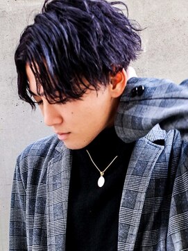 メンズサロン ガウディ 三宮店(men's salon Gaudi) ヴァイオレットカラー×センターパート
