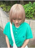 前髪/マチルダボブ/ピンクベージュ/インナーグレージュ