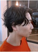 センターパート ニュアンスパーマ