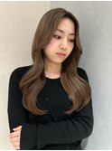 顔まわりレイヤー/ミルクティーベージュ