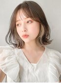 アプリコットオレンジモテ髪ナチュラルカールワンカール艶感