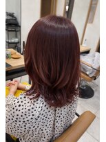 ラボヌールヘアーグレース 門前仲町店(La Bonheur hair grace)&nbsp;セミロングレイヤー/ラベンダーピンク/ミディアムハッシュカット