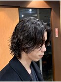 メンズミディアム緩めパーマ